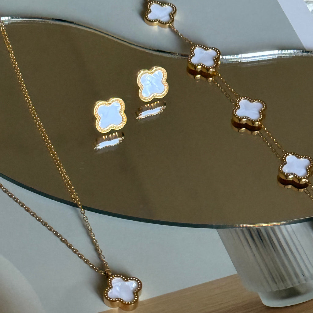 Glücksklee-Set Weiss image 2