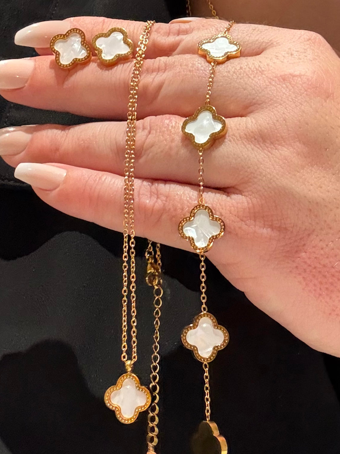 Glücksklee-Set Weiss image 0